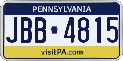 PA license plate JBB4815