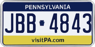 PA license plate JBB4843