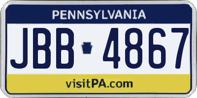 PA license plate JBB4867