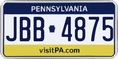 PA license plate JBB4875