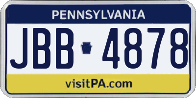 PA license plate JBB4878