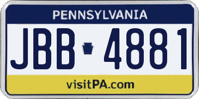 PA license plate JBB4881