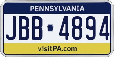 PA license plate JBB4894