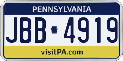 PA license plate JBB4919