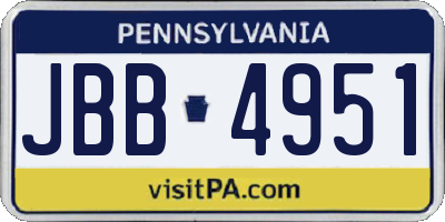 PA license plate JBB4951