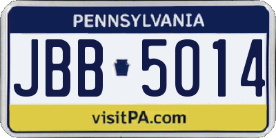 PA license plate JBB5014