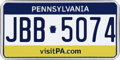 PA license plate JBB5074