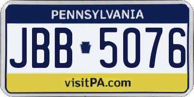 PA license plate JBB5076