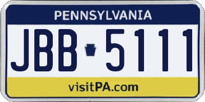 PA license plate JBB5111