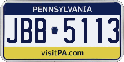 PA license plate JBB5113