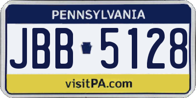 PA license plate JBB5128