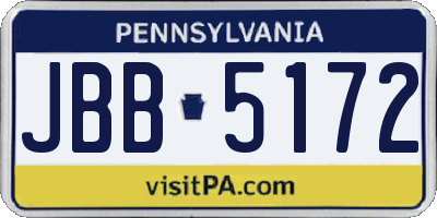 PA license plate JBB5172