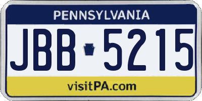PA license plate JBB5215