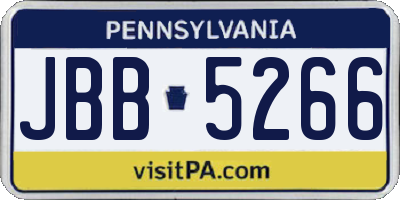 PA license plate JBB5266