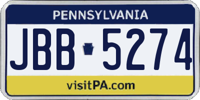 PA license plate JBB5274