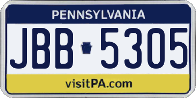 PA license plate JBB5305