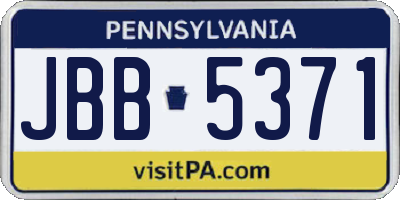 PA license plate JBB5371