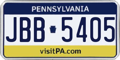 PA license plate JBB5405