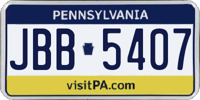 PA license plate JBB5407