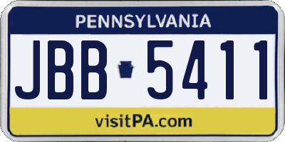 PA license plate JBB5411