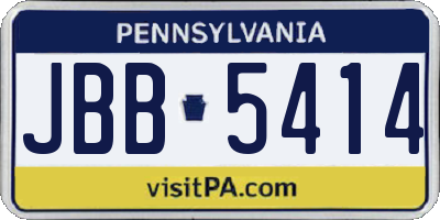 PA license plate JBB5414