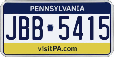 PA license plate JBB5415