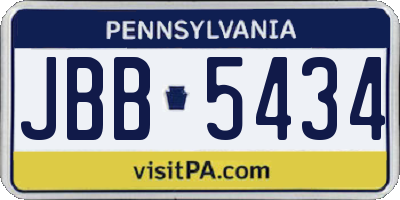 PA license plate JBB5434