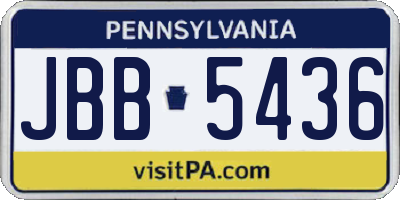 PA license plate JBB5436