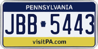 PA license plate JBB5443