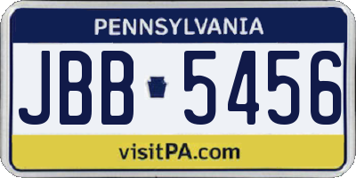 PA license plate JBB5456