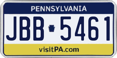 PA license plate JBB5461