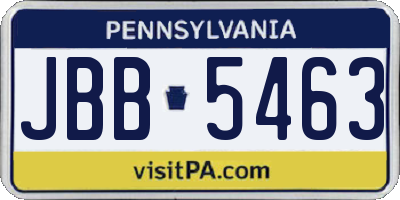 PA license plate JBB5463
