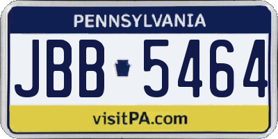 PA license plate JBB5464