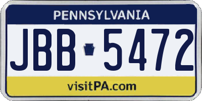 PA license plate JBB5472