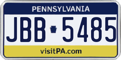 PA license plate JBB5485