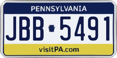 PA license plate JBB5491