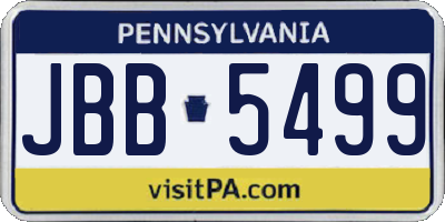 PA license plate JBB5499