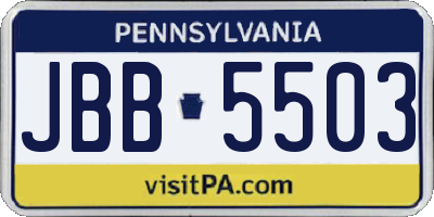 PA license plate JBB5503