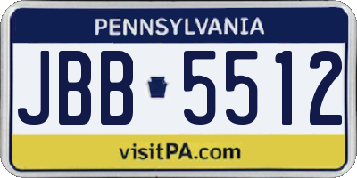 PA license plate JBB5512