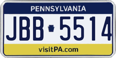 PA license plate JBB5514