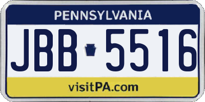 PA license plate JBB5516