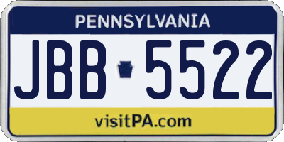 PA license plate JBB5522