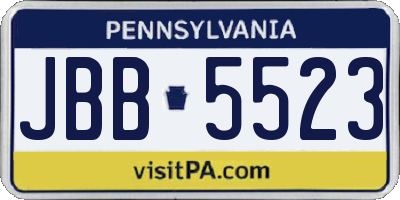 PA license plate JBB5523