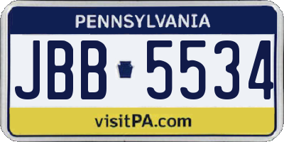 PA license plate JBB5534