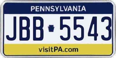 PA license plate JBB5543