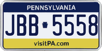 PA license plate JBB5558