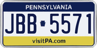 PA license plate JBB5571
