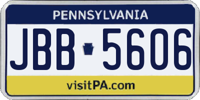 PA license plate JBB5606