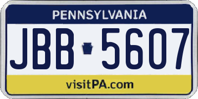 PA license plate JBB5607