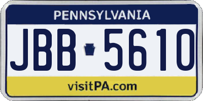 PA license plate JBB5610
